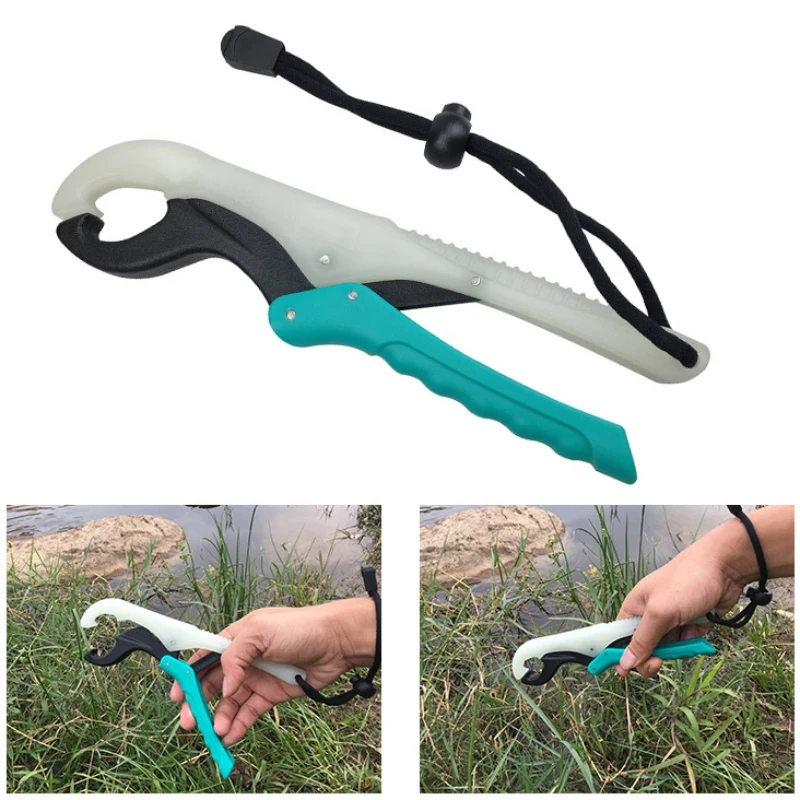 

Luminous Practical Fishing Gripper Fish Grabber Plier Controller Floating Fishing Lip Grip Fish Clamp Holder With Lanyard