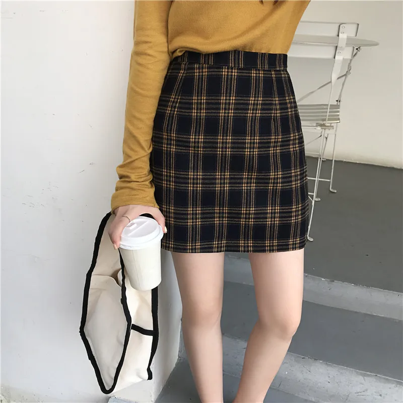 

Versatile skirt women's autumn winter 2020 new Korean high waist thin A-line hip check skirt