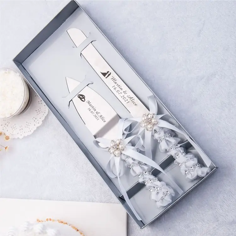 Personalized Wedding Resin Cake Knife Serving Set Custom Cake Knife