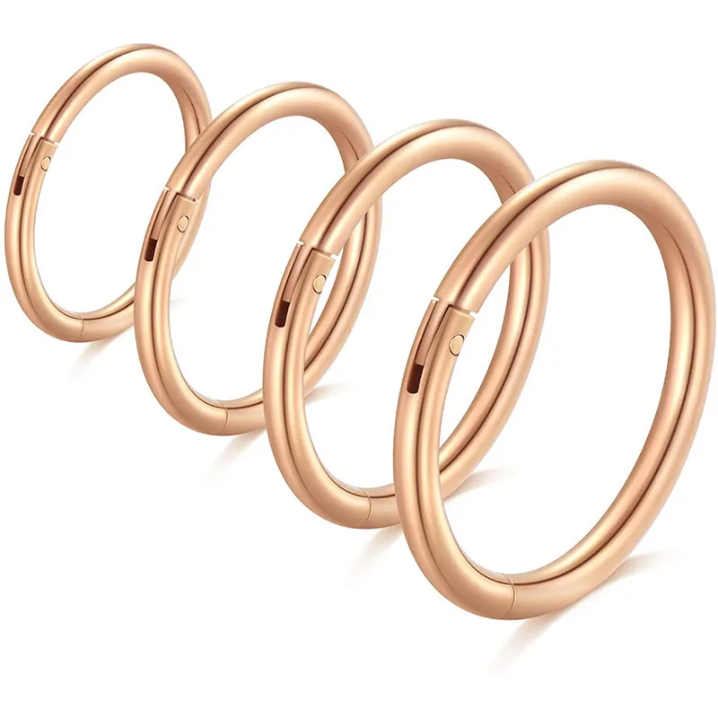 Кольцо для носа на шарнирах мужчин и женщин сережки из нержавеющей стали