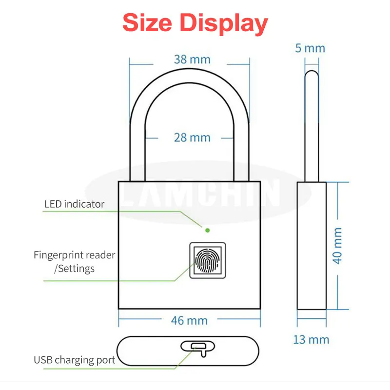 Keyless USB Перезаряжаемый дверной замок Быстрый разблокировка цинковый сплав металлический саморазвивающийся чип электронный замок с отпечатком пальца Умный Замок