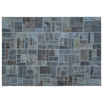 

Handmade Gray Vintage Overdyed Patchwork Area Rug 160x230 Cm-5'3''X7'7''