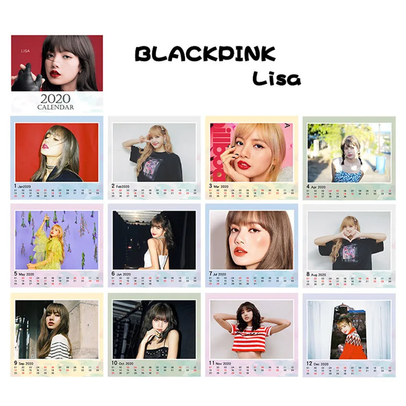 KPOP BlackPink альбом KILL THIS LOVE календарь Настольный Декор Лиза Роза Дженни JISOO FH34