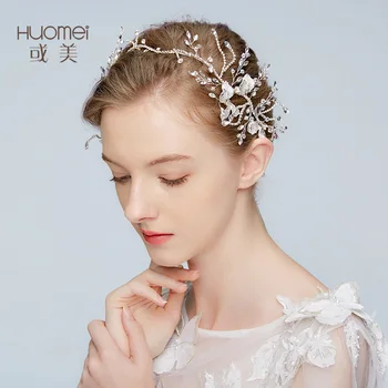 

NPASON 2020 Crystal Headband Tiara Bridal Crown Silver Head Pieces Women Hair Accessories for Wedding Party Pageant Prom D2136