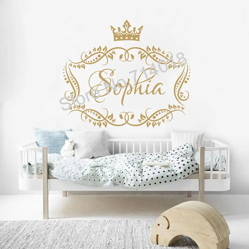 Wall Decor Removable Wall Decals Kids Room Decals Gold Wall Stickers Nursery Wall Decals Vinyl Decals Crown Wall Decals Home Living
