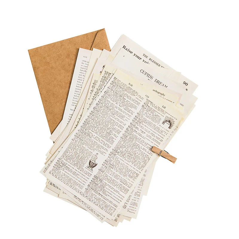 Old Book Seriess Scrapbooking/Card Making/Journaling Project DIY Kraft Retro Writing Paper Cards 57 Sheets