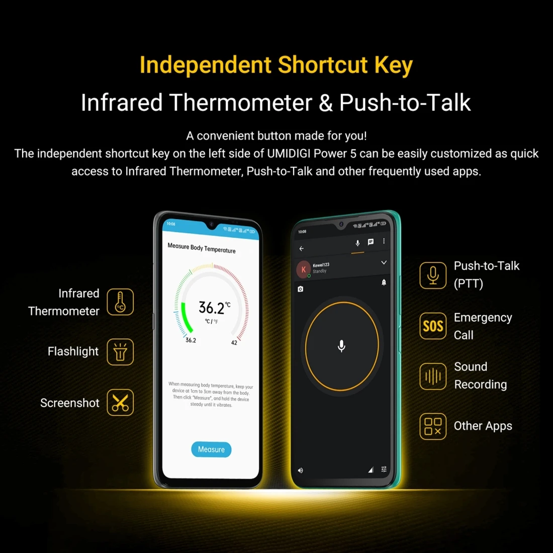 UMIDIGI Power 5 Infrared Thermometer 3GB 64GB 6150mAh Battery Face ID Fingerprint ID 6.53"  Android 11 Global Version Band Phone poco budget phones