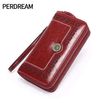 

Ladies Wallet Leather Long Wallet European and American Multifunctional Large Capacity Double Zipper Wallet Clutch