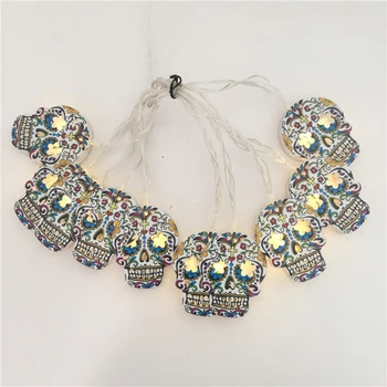 

Halloween Decorations Lights 10/20 LED Pumpkin Skull String Light Battery Operated For Indoor Halloween Party Garden Cocina Tool