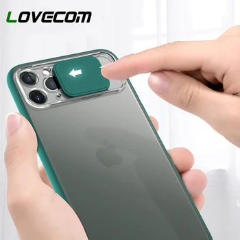 

LOVECOM Slide Camera Lens Protection Shockproof Phone Case For iPhone 11 Pro Max XR XS Max 7 8 Plus X Soft TPU Matte Back Cover
