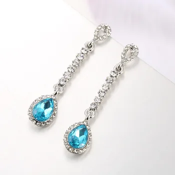 

Sweet and Lovely Water Drop Women's Austrian Crystal Long Earrings Earrings Tassel Earrings Jewelry