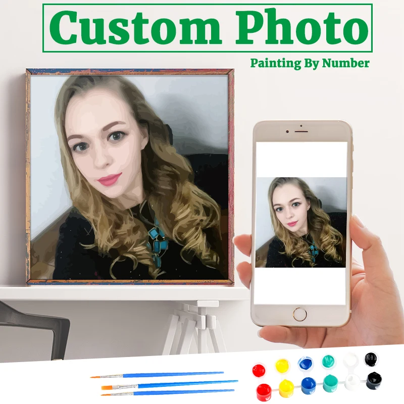 

Frameless Photo Customized DIY Painting By Numbers Unique Gift For Children Friend Acfamily Arylic Picture Wall Art Decoration