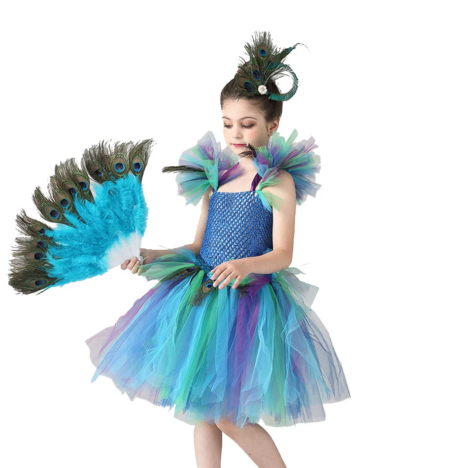 Koninklijke Pauw Tutu Kostuum Pauw Prinses Carnaval Fancy Dress Ballerina Halloween Verjaardagsfeestje Meisje Tutu Jurk|Jurken| - AliExpress