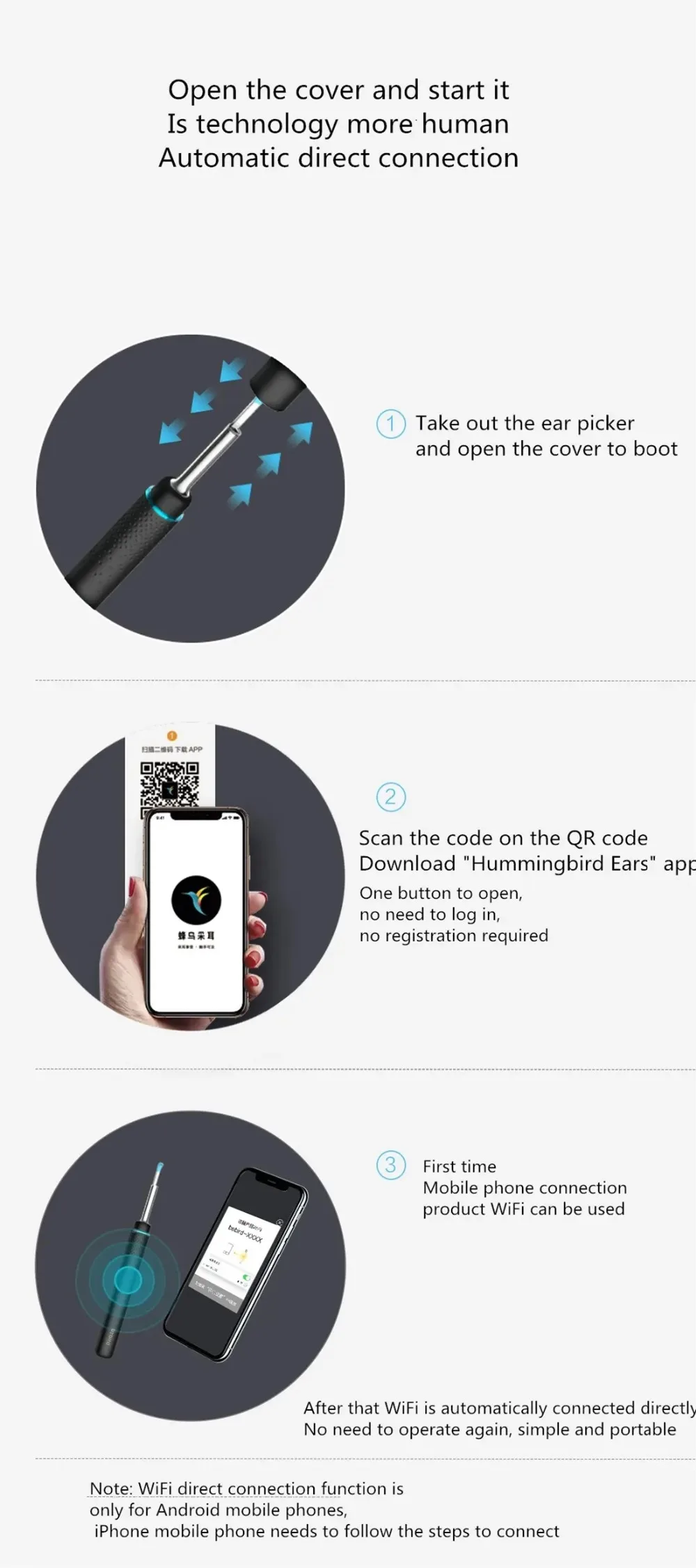 Youpin Bebird M9 Pro Smart Visual Ear Stick In-Ear Cleaning Endoscope 300W Mini Camera Otoscope Borescope Ear Picker Tool Set (5)