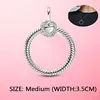 HOT Sale 925 Sterling Silver Moments Pave O Pendant fit Original Pandora Cable Chain Necklace Clear CZ DIY Silver 925 Jewelry ► Photo 3/6