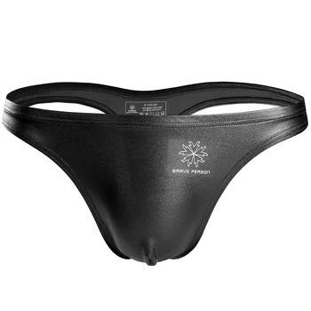

Gay Men Underwear Leather Cloak Mens Briefs Bikini G-string Thong Sexy Underwear Mens Thongs String Homme