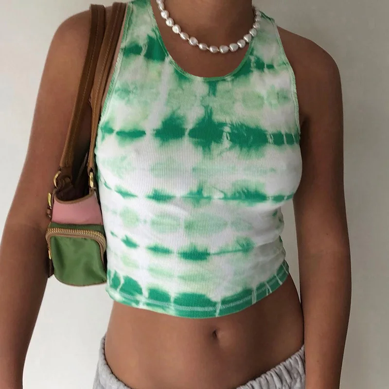 Tie Dye Casual Crop Tops Streetwear OC0174