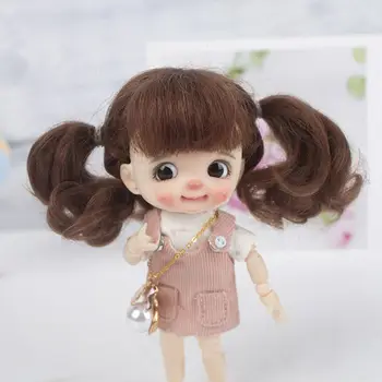 

Lovely Ponytail 1/8 Doll Wig Soft Fiber Bob Hair for 14-15cm Head Circumference U50F