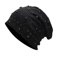 Бини для женщин и мужчин унисекс с бисером однотонные винтажные зимние шапки для мужчин и женщин Высокое качество Повседневная теплая уличная шапка Skullies Hat