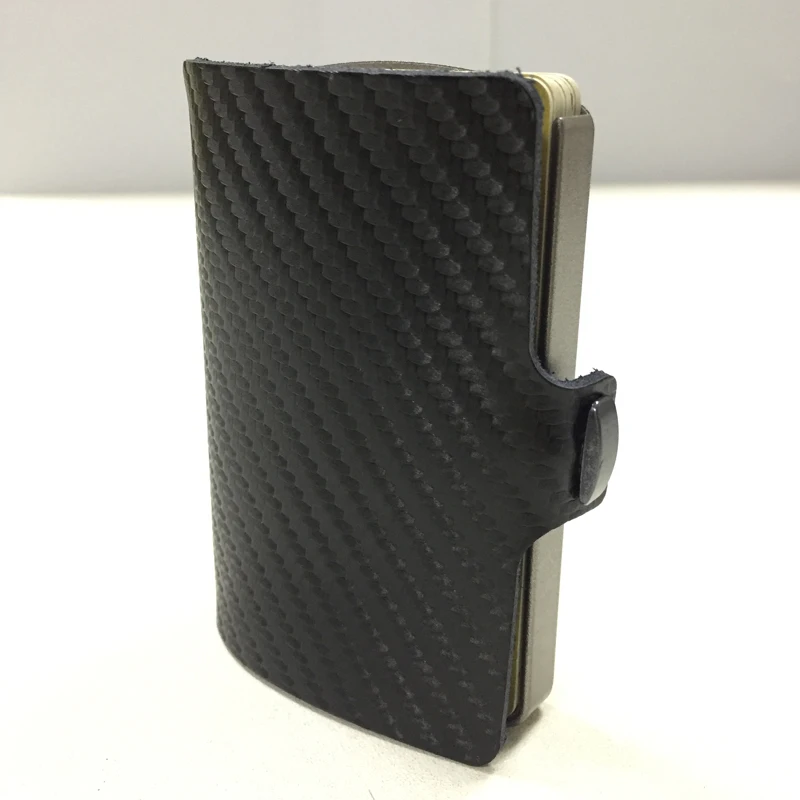 

Thin Design Money Clip Carbon Fiber Leather Slim Wallet Minimalist 2020 New for Men Hold 12 Cards
