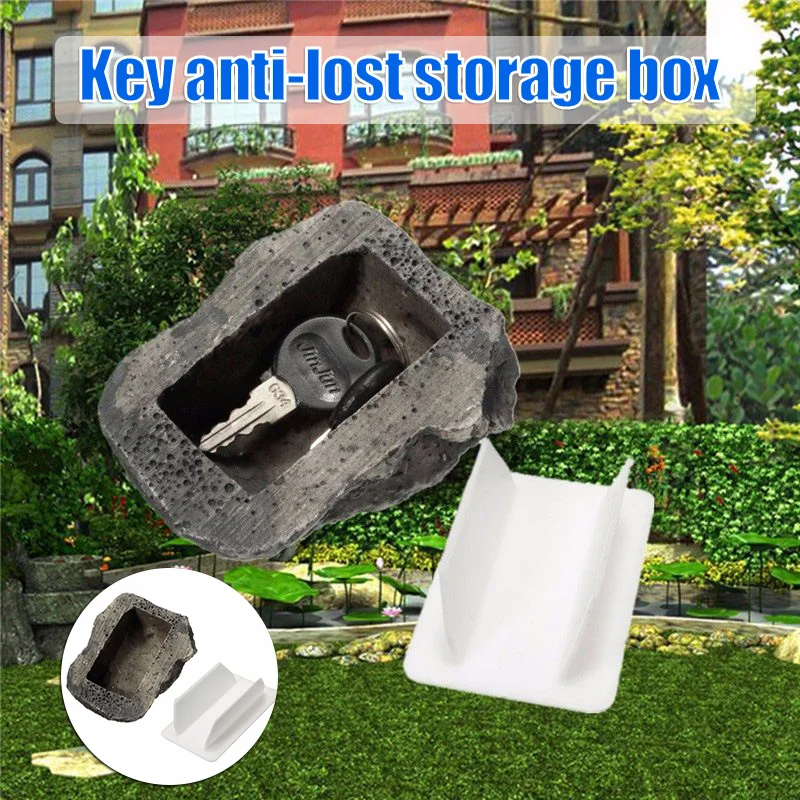 Ocultar un soporte de llave de repuesto para guardar adornos falsos de roca grande ocultando de forma segura la llave o artículos importantes para jardín al aire libre o interior 