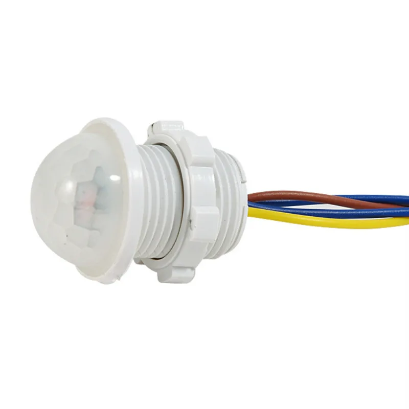 1 шт. 40 мм светодиодный чувствительный Регулируемый белый инфракрасный светильник с датчиком движения времени Домашний Светильник ing PIR переключатель - Цвет: White