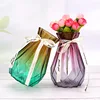 Diamond Shape Transparent Glass Flower Bottle Color Glass Decorative Vase Hydroponic Vase Living Room Tabletop Dry Flower Vase 4