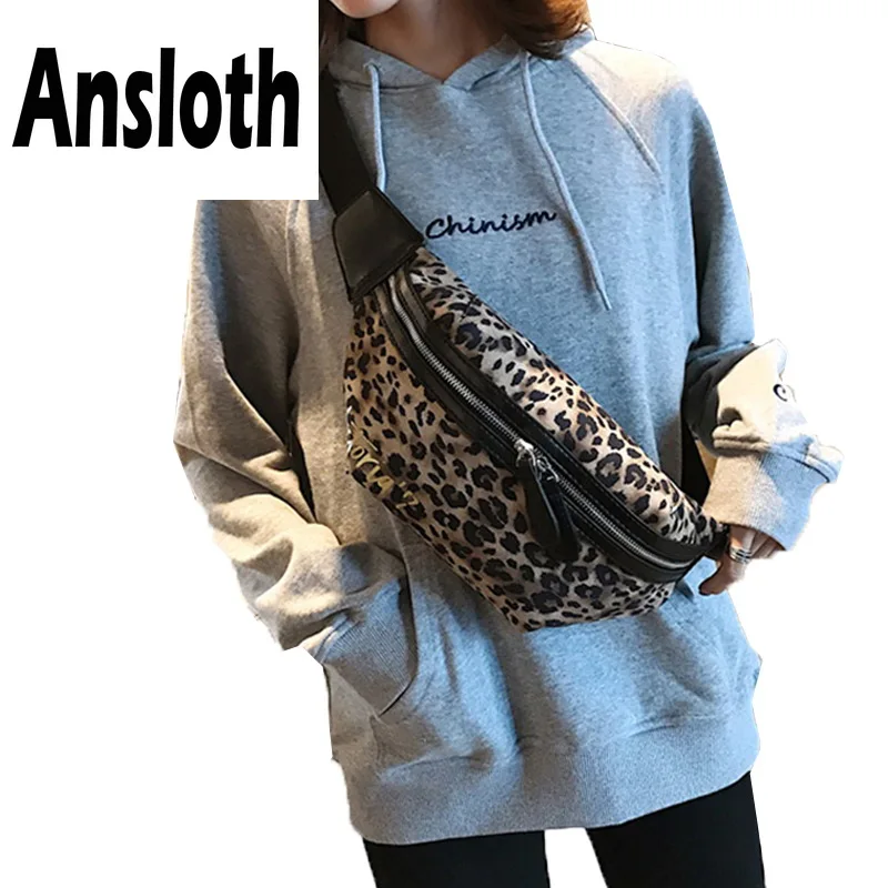 Anslot леопардовый узор поясная сумка леди из искусственной кожи сумка на ремне женская сумка с буквенным принтом поясная сумка женская сумка поясная на молнии HPS734
