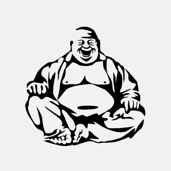 

Funny Laughing Buddha Car Sticker Personality Pvc Car Sticker Car Window Suitable for Various Models Black/white, 17*17CM