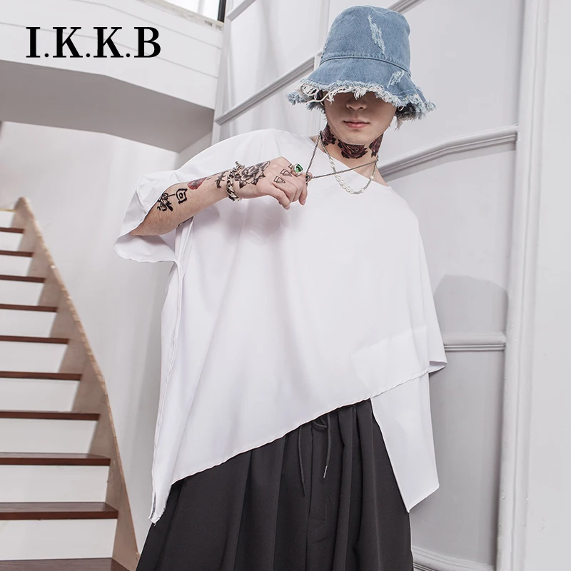 Summer loose bat shirt CAPE IRREGULAR MALE SHORT-SLEEVED HIP-HOP MIX personality youth half-sleeve fashion t-shirt | Мужская одежда
