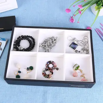 

6 Slots Jewelry Storage Box Bracelet Earrings Necklace Brooch Ring Showcase Organizer Rings Earrings Tray Display Storage Case