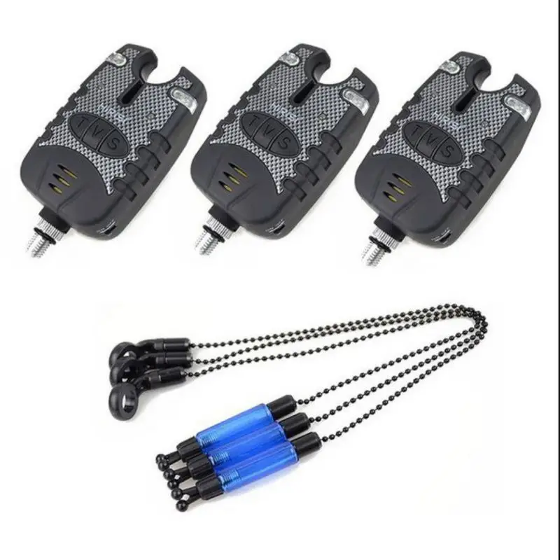  Fishing Bite Alarm Swinger Set Rainproof Portable Light Sound Alert Electronic Alarms Indicator Sup