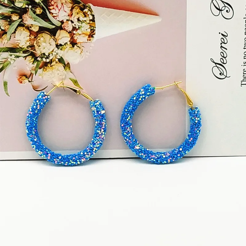 Красочные серьги-кольца для женщин золотые серебряные круглые модные подарочный набор украшений для ушей для друзей Прямая поставка - Окраска металла: l