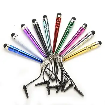 

10pcs /lot Universal Long Capacitive Screen Touch Pen Stylus For Smart Cell Phones Tablets Pens With Dust Plugs
