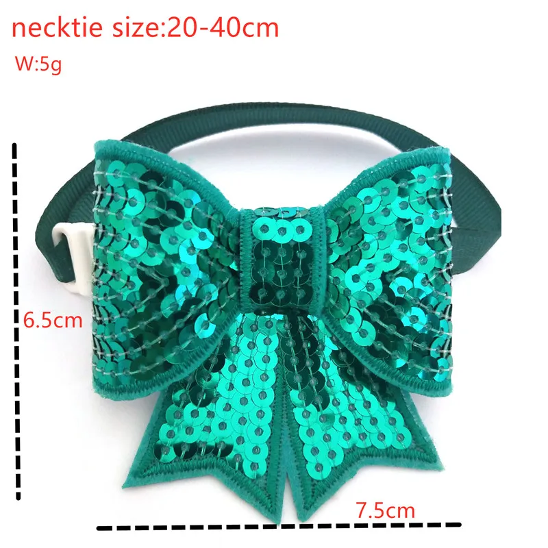 50PCS Dog Accessories Summer Style Sequins  Pet Dog Bow Tie Adjustable Cat Puppy Collar Bowties Dog Grooming Accessories 2