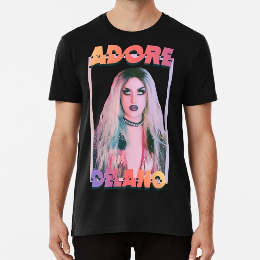 Черный ADORE DELANO футболка adore delano rpdr rupauls drag racing drag queen Бьянка река Кортни - Цвет: Черный