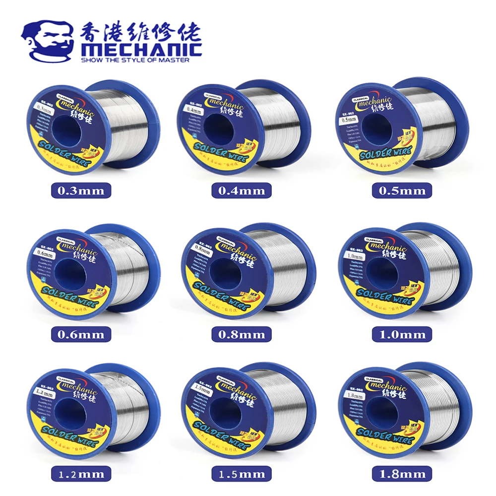 Soldering Tin Wire Welding Wires 60g Double Hole Rosin Core Solder Wire 183℃ Melting Point Solder Flux 1-3% No-residue High Purity