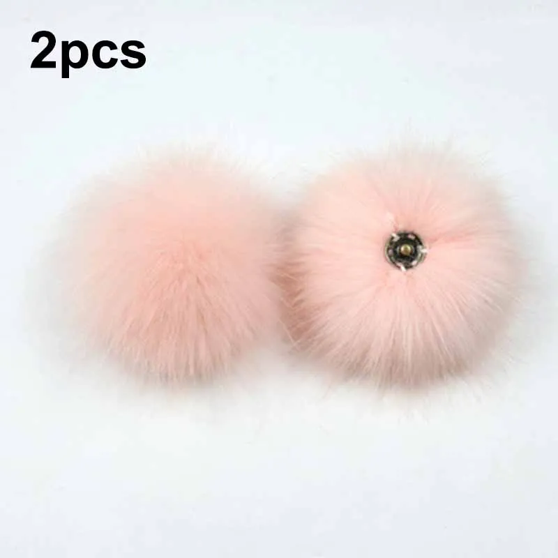 

10 CM Large Faux Raccoon Fur Pom Pom Ball With Press Button For Knitting DIY Hat