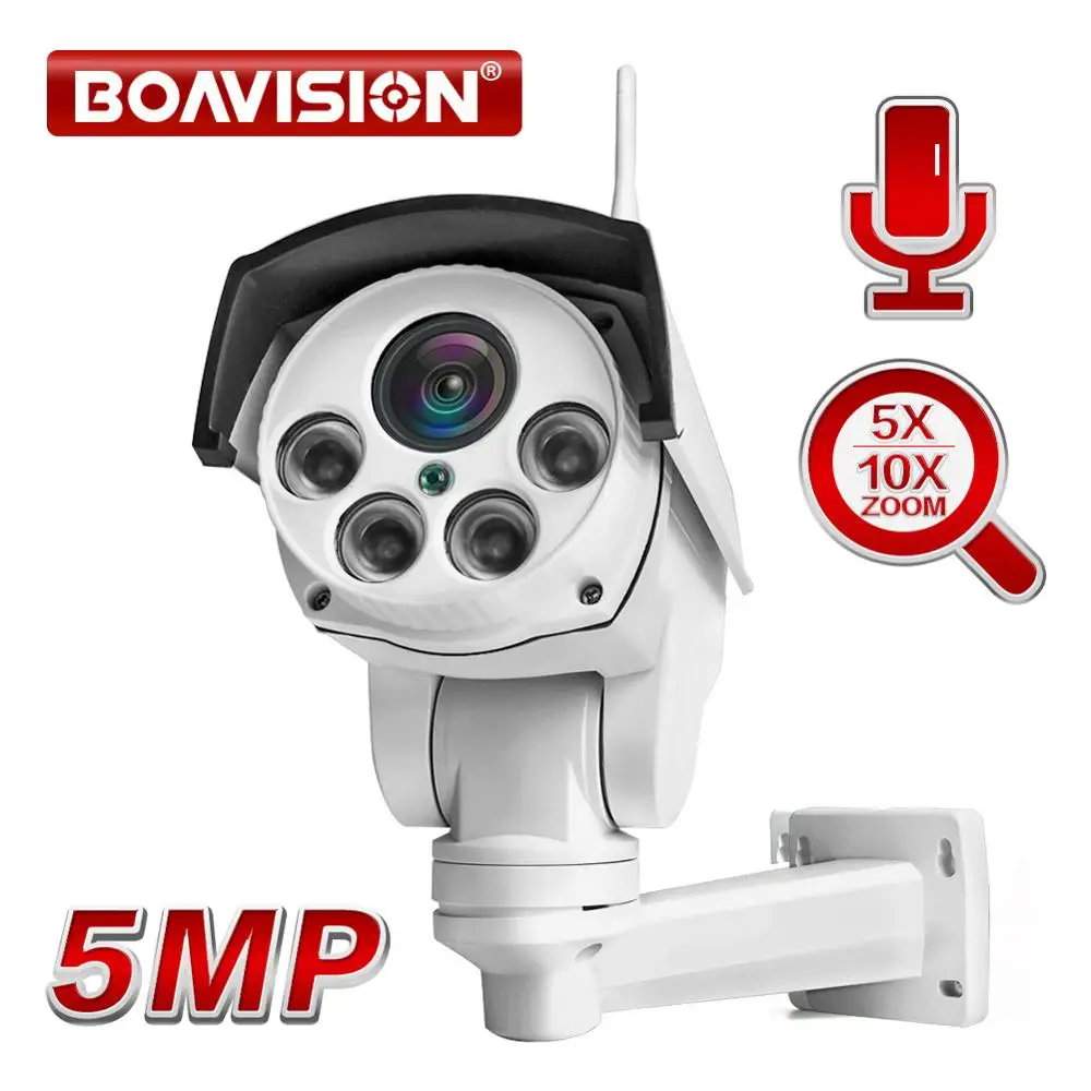 Skup Super HD 1080P 5MP Wifi kamera PTZ IP Onvif Audio 5X 10X zoom optyczny 2MP CCTV kamery bezpieczeństwa Bullet odkryty IR 50M P2P CamHi