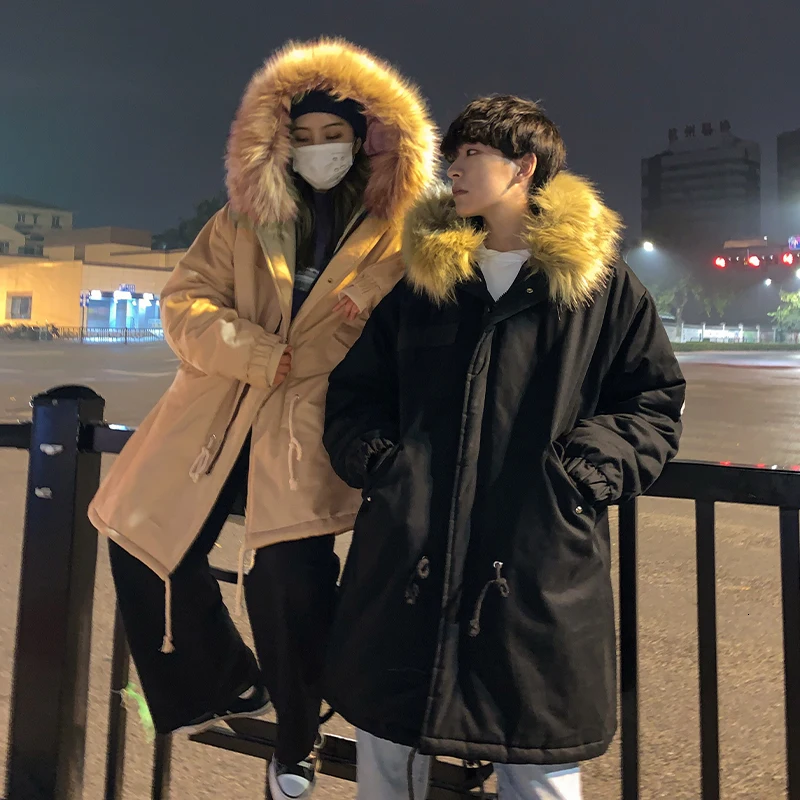 

Men's cotton clothing 2019 autumn and winter new long section thick warm cotton coat youth personality fashion men's clothing