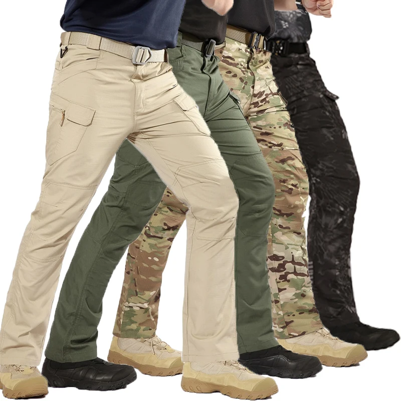 Men Plus Size Multi Pocket Military Pants Outdoor Cargo Combat Long Trouser Soft 