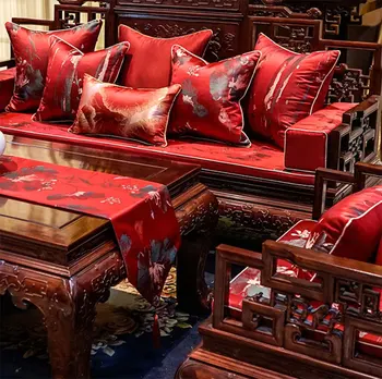 

Vintage elegant oriental pillow/almofadas case,modern red design seat back cushion cover 45,retro decorative throw pillow case