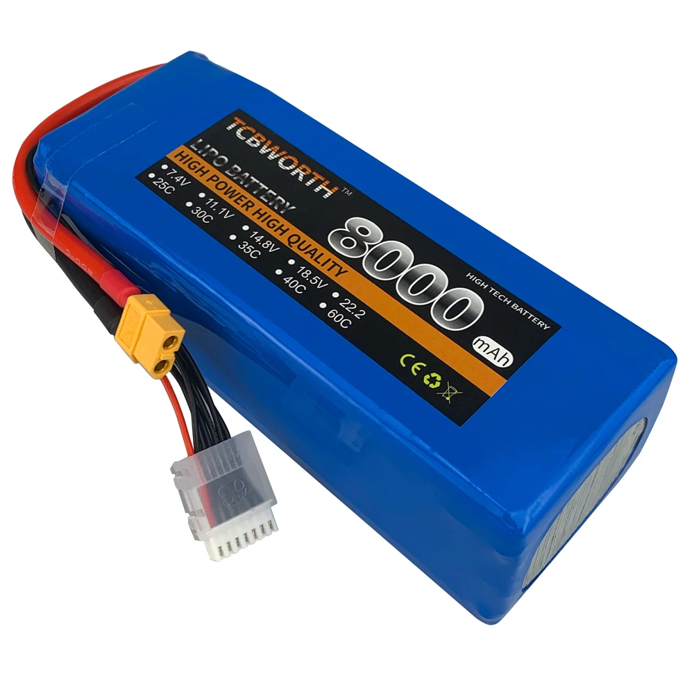 

RC Quadcopter LiPo Battery 6S 22.2V 8000mAh 25C 35C 60C For RC Car Airplane Drone RC Batteries Agricultural Aircraft LiPo 22.2V