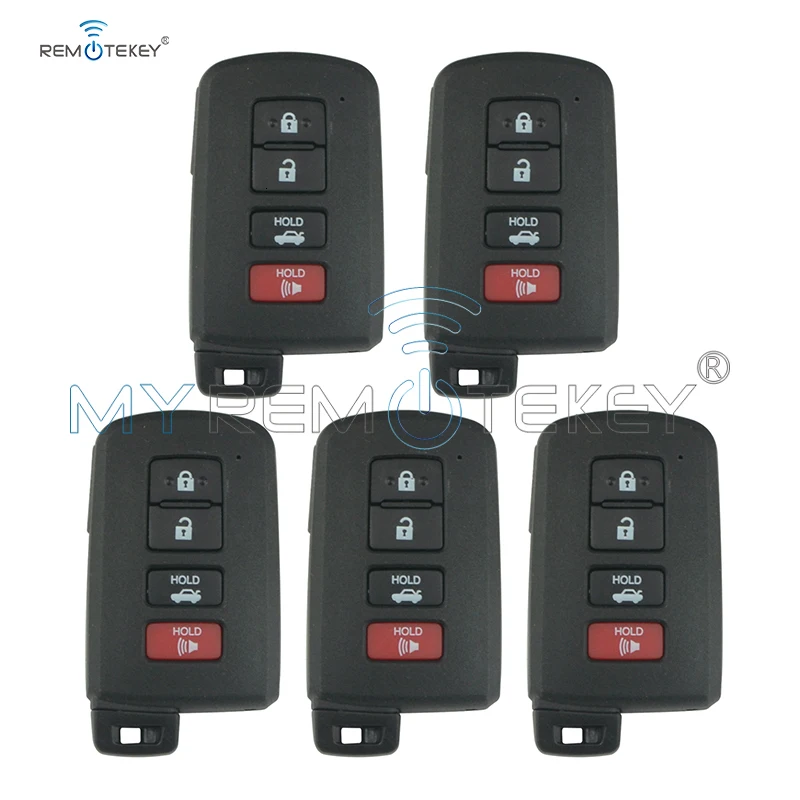 REMTEKEY 5 Pcs Smart Key Case Cover HYQ14FBA For Toyota Avalon Camry Corolla Highlander 2012-2016 4 Button FCC HYQ14FBA