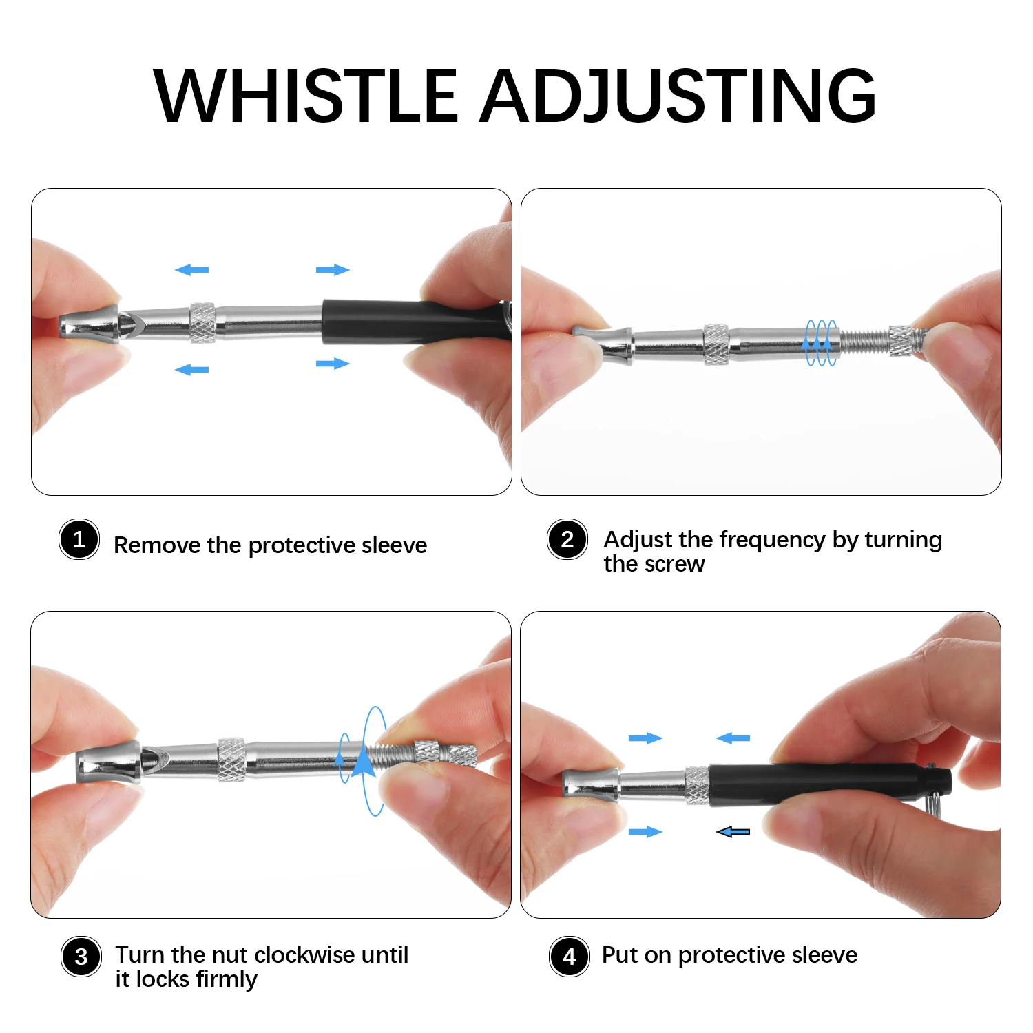 Silent Ultrasonic Dog Whistle Stop Barking Adjustable Pitch Dog Training Whistle with Lanyard Strap for Pet Supplies Coach whistle dog whistle