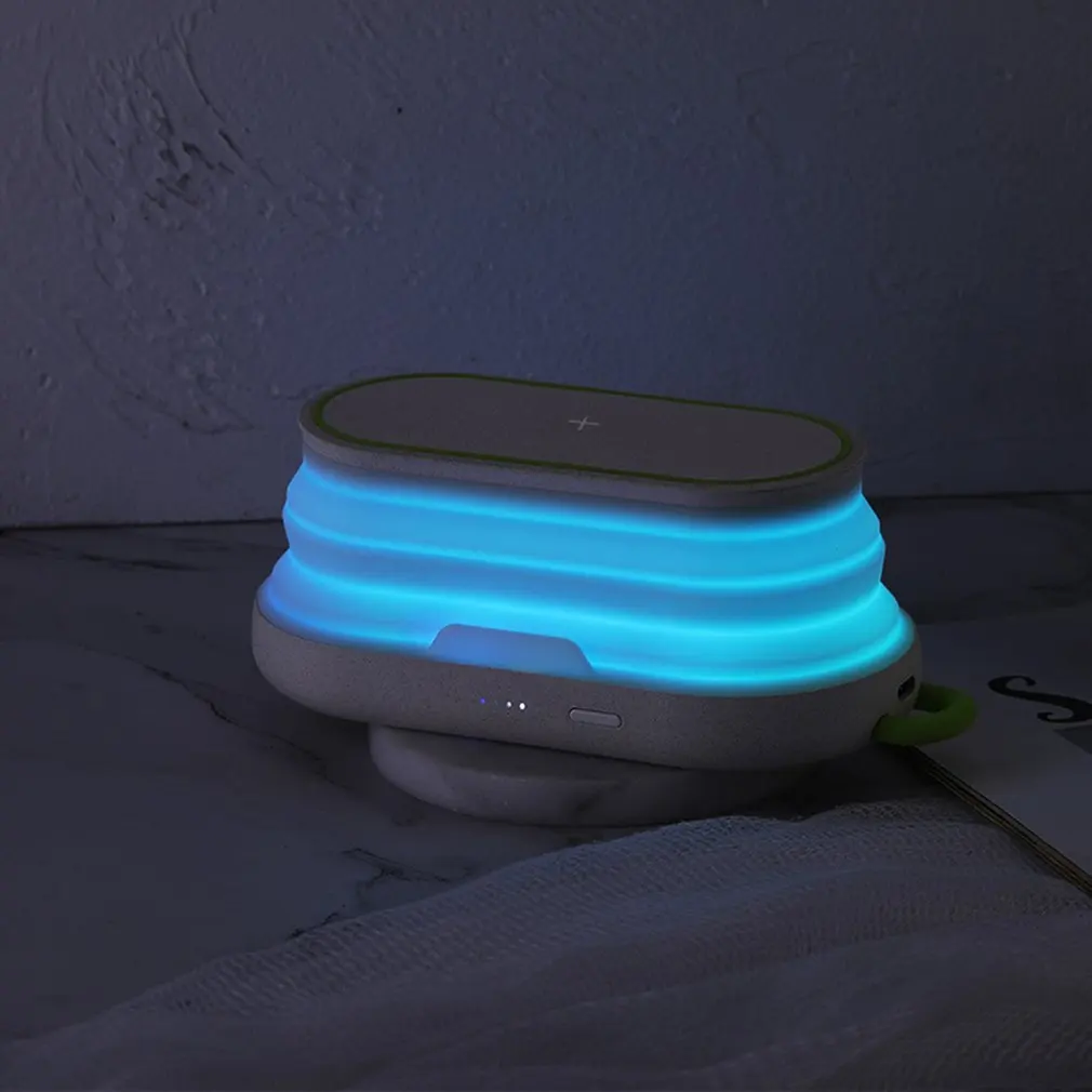 Portable Charging Power Bank 5000Mah Mobile Power Dual-Use Wireless Fast Charging With Stand Small Night Light powerbank