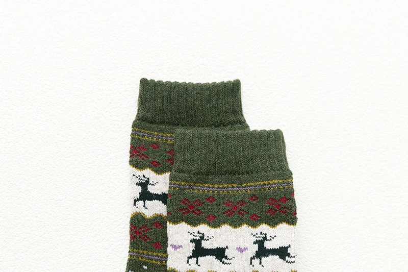 5 пар/лот Новинка Witner толстые теплые женские шерстяные носки олень Винтаж рождественские носки красочные носки подарок свободный размер