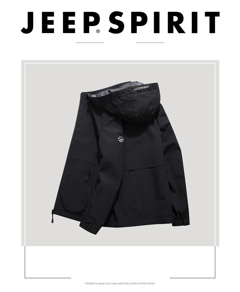 JEEP SPIRIT осенние куртки ветровка Уличная Повседневная с капюшоном воротник пальто для мужчин плюс размер M-4XL jaqueta masculino мужская верхняя одежда