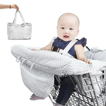 

Shopping Cart Cover, High Chair Cover for Baby and Toddler, Unisex for Boy or Girl, Carry Bag Attached gray Geometry