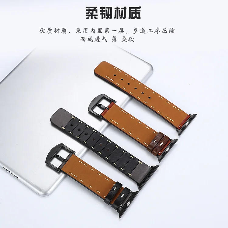 Роскошный ремешок из натуральной кожи петлевой для apple watch band series 4 3 2 1 42 мм 38 мм ремешок для iwatch 44 мм 40 мм